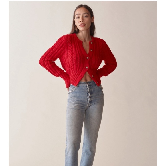 DoenNWT Audrey Cardigan in Cream Sumac Wool Sweater Size XS - Picture 5 of 8